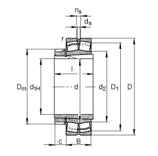 Bantalan 22332-E1-K-T41A + H2332 FAG