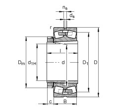 Bantalan 23230-E1A-K-M + H2330 FAG