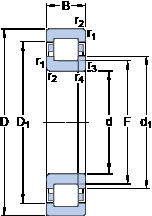 Bantalan NUP 228 ECML SKF