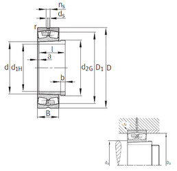 Bantalan 24048-B-K30-MB+AH24048 FAG