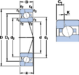 Bantalan 7019 ACE/HCP4AH1 SKF