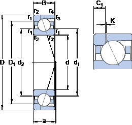 Bantalan 71928 CD/P4AH1 SKF