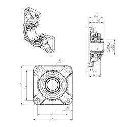 Bantalan UKF206H SNR