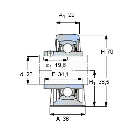 Bantalan YAR 205-2FW/VA228 SKF